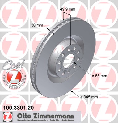 bremžu disks 100.3301.20    AUDI Coat Z