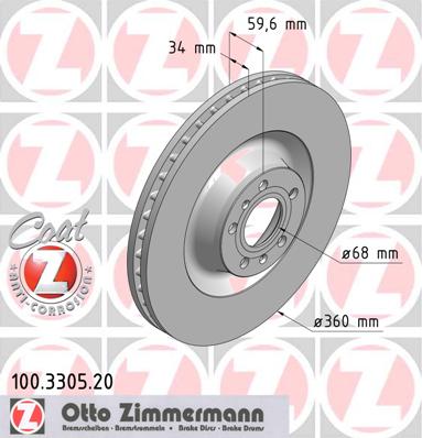 bremžu disks 100.3305.20    Audi Coat Z