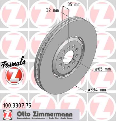 bremžu disks 100.3307.75    AUDI FORMULA Z LEFT SIDE