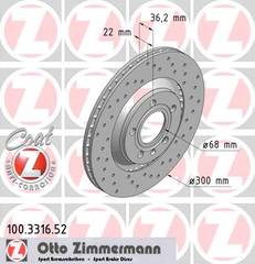 bremžu disks 100.3316.52    AUDI Sport Coat Z