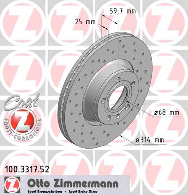 bremžu disks 100.3317.52    AUDI SPORT Coat Z