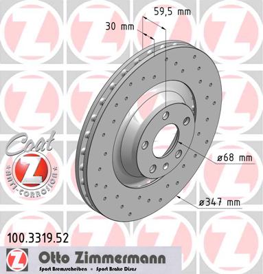 bremžu disks 100.3319.52    AUDI SPORT Coat Z