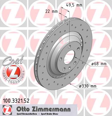 bremžu disks 100.3321.52    AUDI SPORT Coat Z