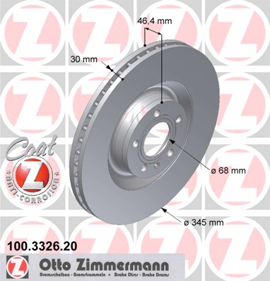 bremžu disks 100.3326.20    AUDI Coat Z