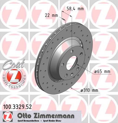 bremžu disks 100.3329.52    AUDI SPORT