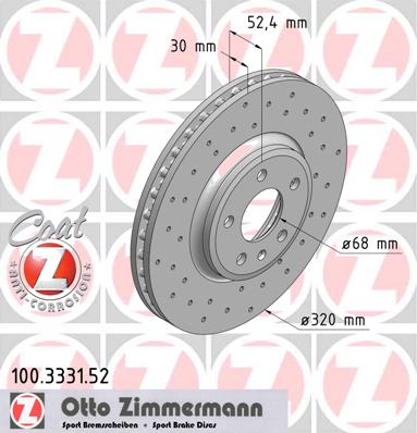 bremžu disks 100.3331.52    AUDI SPORT Coat Z