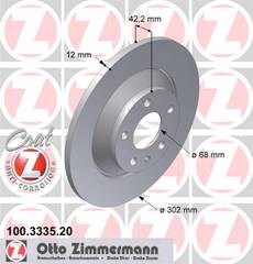 bremžu disks 100.3335.20    AUDI Coat Z