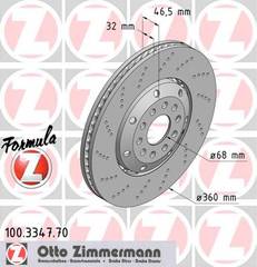 bremžu disks 100.3347.70    AUDI FORMULA Z LEFT SIDE