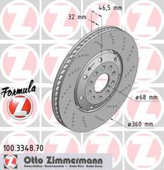 bremžu disks 100.3348.70    AUDI FORMULA Z RIGHT SIDE