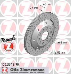bremžu disks 100.3349.70    AUDI FORMULA Z LEFT SIDE