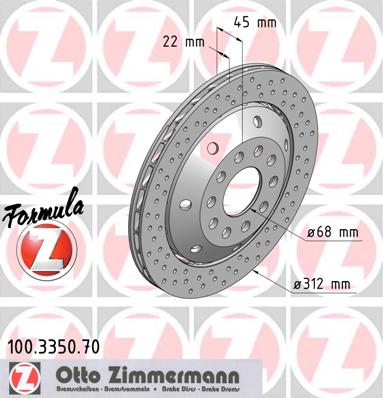 bremžu disks 100.3350.70    AUDI FORMULA Z RIGHT SIDE