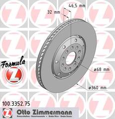 bremžu disks 100.3352.75    AUDI FORMULA Z RIGHT SIDE