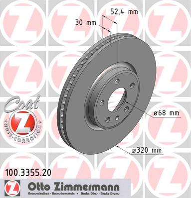 bremžu disks 100.3355.20    AUDI Coat Z