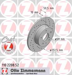 bremžu disks 110.2208.52    ALFA ROMEO SPORT Coat Z