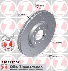 bremžu disks 110.2212.52    ALFA ROMEO SPORT Coat Z