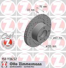 bremžu disks 150.1136.52    BMW SPORT Coat Z