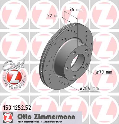 bremžu disks 150.1252.52    BMW SPORT Coat Z
