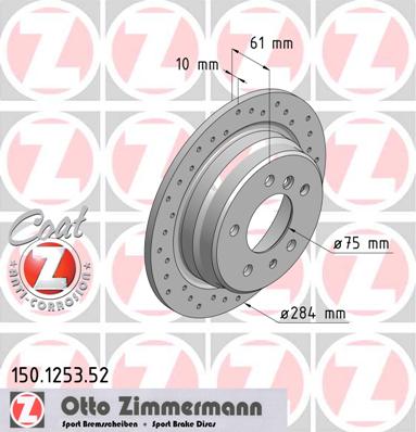 bremžu disks 150.1253.52    OPEL SPORT Coat Z