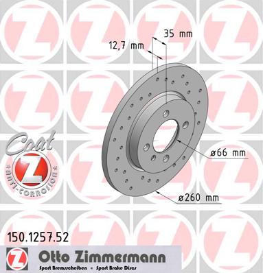 bremžu disks 150.1257.52    BMW SPORT Coat Z