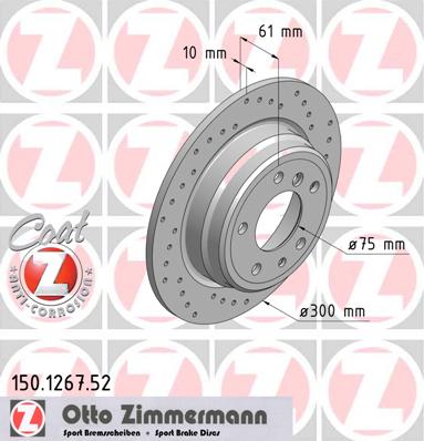 bremžu disks 150.1267.52    BMW SPORT Coat Z