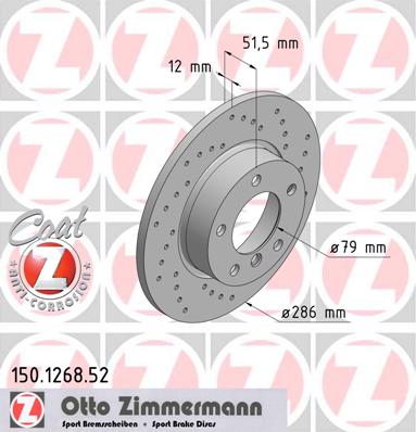 bremžu disks 150.1268.52    BMW SPORT Coat Z