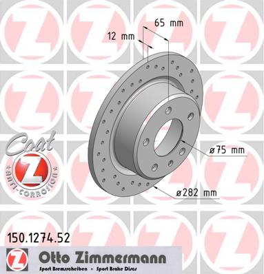 bremžu disks 150.1274.52    BMW SPORT Coat Z