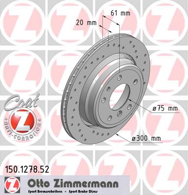 bremžu disks 150.1278.52    BMW SPORT Coat Z