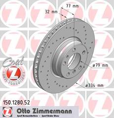 bremžu disks 150.1280.52    BMW SPORT Coat Z