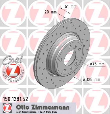 bremžu disks 150.1281.52    BMW SPORT Coat Z