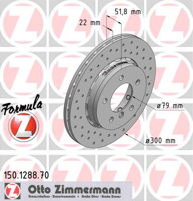 bremžu disks 150.1288.70    BMW FORMULA Z