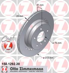 bremžu disks 150.1292.20    BMW LEFT SIDE Coat Z