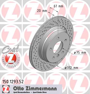 bremžu disks 150.1293.52    BMW SPORT Coat Z