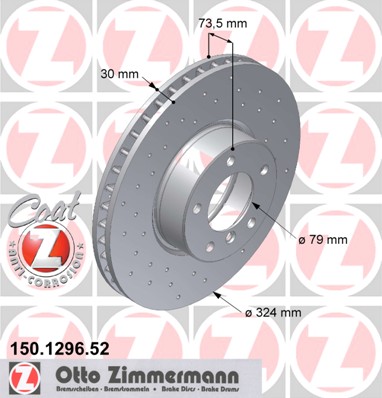 bremžu disks 150.1296.52    BMW SPORT Coat Z