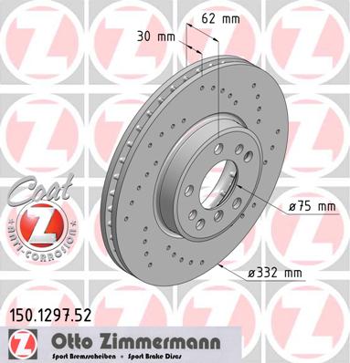 bremžu disks 150.1297.52    BMW SPORT Coat Z