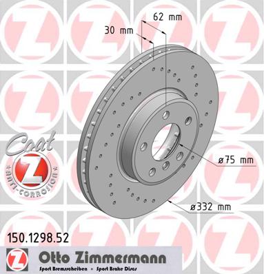 bremžu disks 150.1298.52    BMW SPORT Coat Z