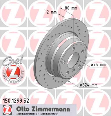 bremžu disks 150.1299.52    BMW SPORT Coat Z