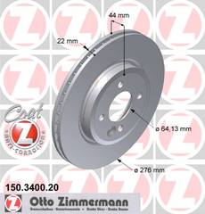 bremžu disks 150.3400.20    BMW Coat Z