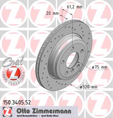 bremžu disks 150.3405.52    BMW SPORT Coat Z