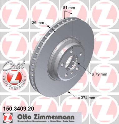 bremžu disks 150.3409.20    BMW Coat Z