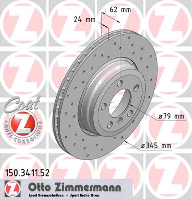 bremžu disks 150.3411.52    BMW SPORT Coat Z