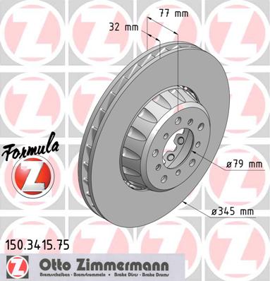 bremžu disks 150.3415.75    BMW FORMULA Z LEFT SIDE