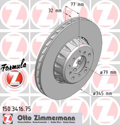 bremžu disks 150.3416.75    FORMULA Z RIGHT SIDE