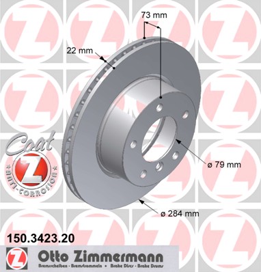 bremžu disks 150.3423.20    BMW Coat Z