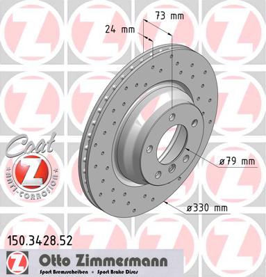 bremžu disks 150.3428.52    BMW SPORT Coat Z