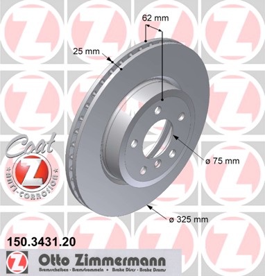 bremžu disks 150.3431.20    BMW Coat Z