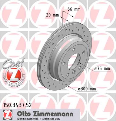 bremžu disks 150.3437.52    BMW SPORT Coat Z