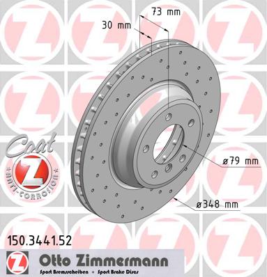 bremžu disks 150.3441.52    BMW SPORT Coat Z