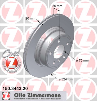 bremžu disks 150.3443.20    BMW Coat Z