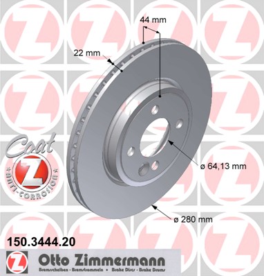 bremžu disks 150.3444.20    BMW Coat Z