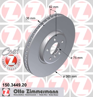 bremžu disks 150.3449.20    BMW Coat Z